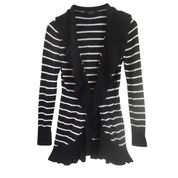 White House Black Market Long Striped Cardigan - Picture 2 of 8